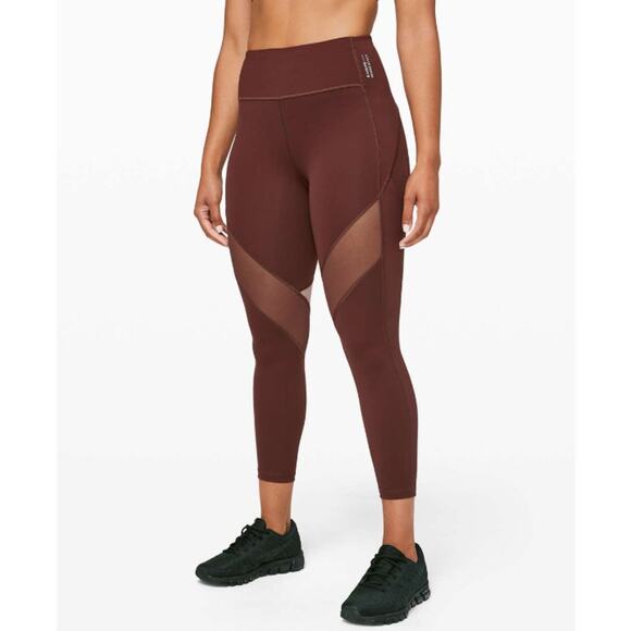 LULULEMON X Barrys Stronger as One Leggings Size 6 Midnight Maroon Red 25" - Picture 1 of 15